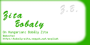 zita bobaly business card
